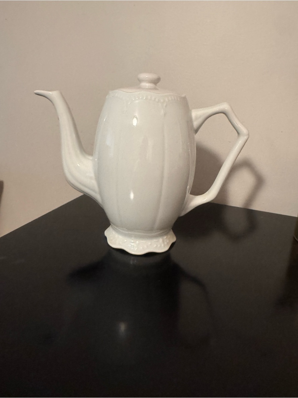Classic White Ceramic Teapot - Elegant Home Art Piece